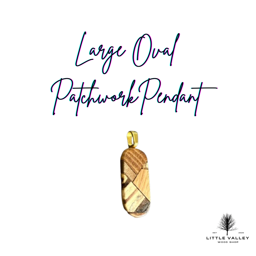 Patchwork Wooden Pendants from Little Valley Wood Shop, Wooden necklaces, nature jewelry, sustainable jewelry, necklaces from reclaimed wood, recycled jewelry, patchwork wood design, small business, handmade jewelry, handmade necklace, wood working