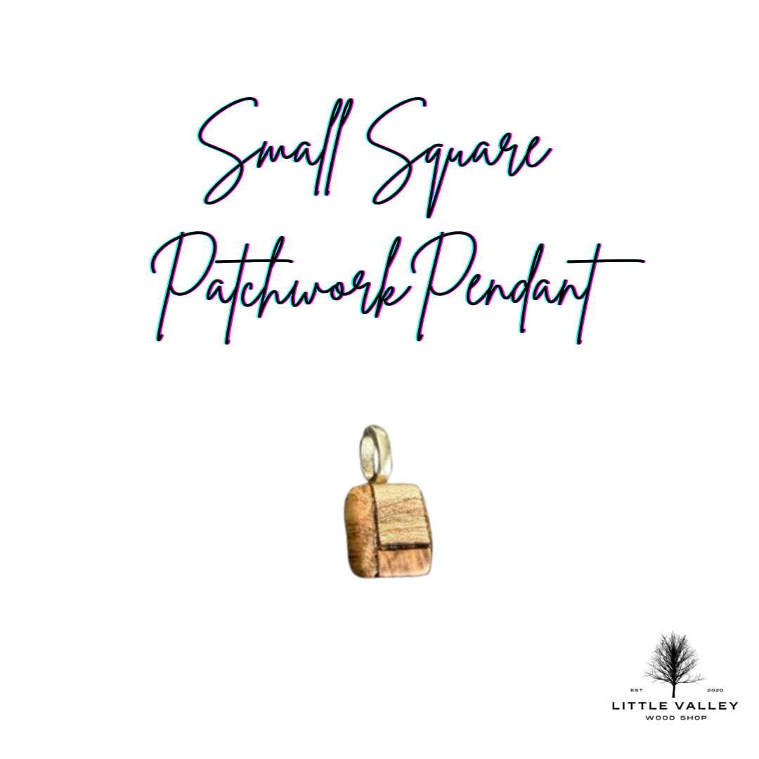 Patchwork Wooden Pendants from Little Valley Wood Shop, Wooden necklaces, nature jewelry, sustainable jewelry, necklaces from reclaimed wood, recycled jewelry, patchwork wood design, small business, handmade jewelry, handmade necklace, wood working