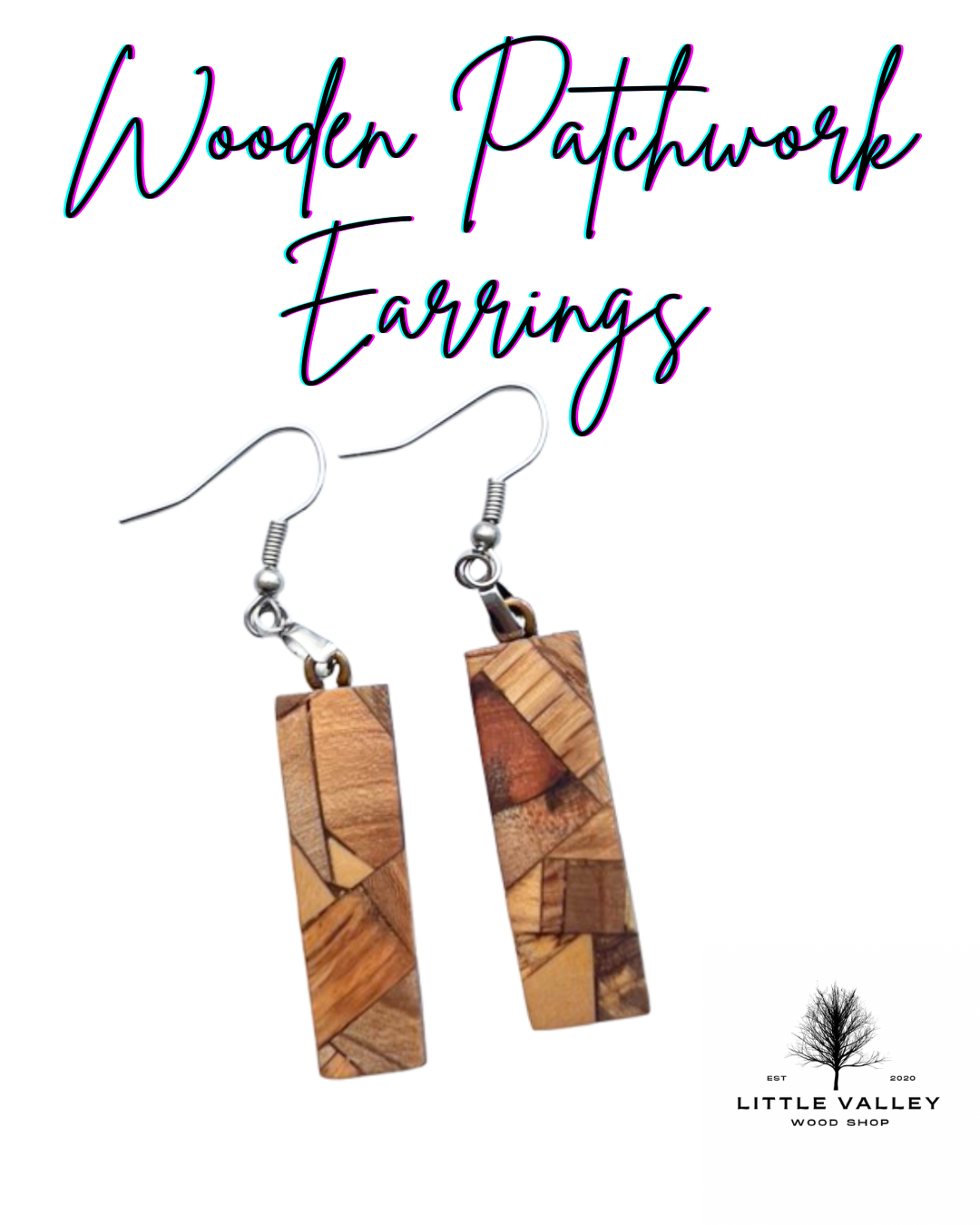 wood jewelry, Wooden Earrings Little Valley Wood Shop, Wooden earrings, nature jewelry, sustainable jewelry, earrings from reclaimed wood, recycled jewelry, patchwork wood design, small business, handmade jewelry, handmade earrings, wood working, wooden patchwork pendants, unique gifts, ecofriendly gifts, sustainable gifts